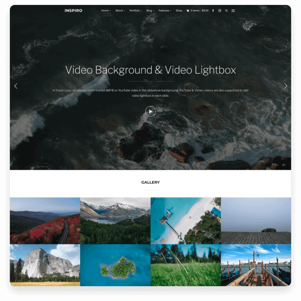 Inspiro - Video & Photography Theme For WordPress